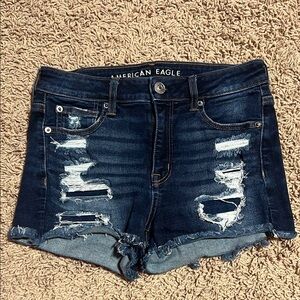 American Eagle Distressed High Rise Jean Shorts